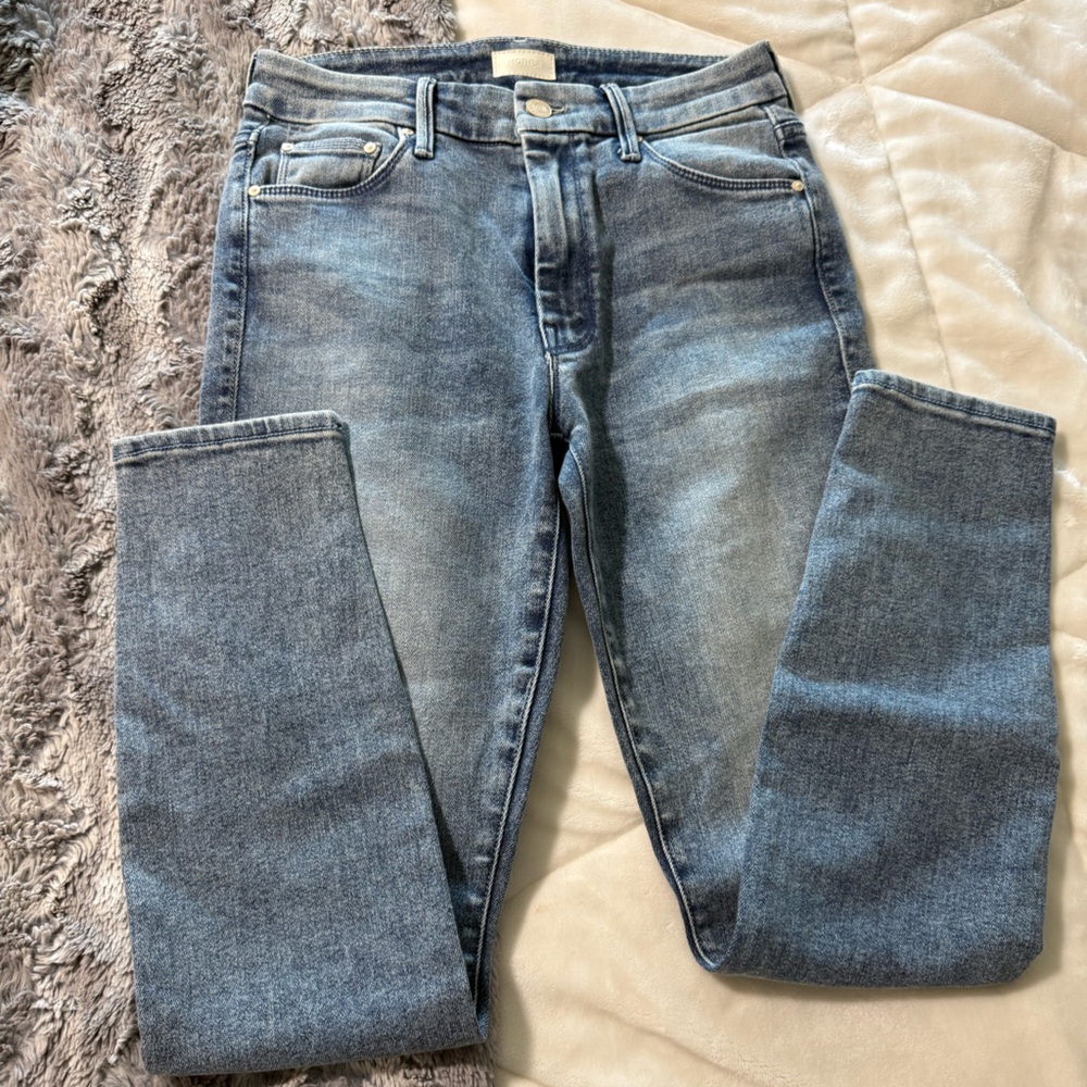 MOTHER Straight Leg Blue Jeans